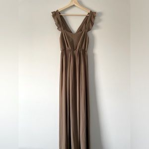 Show Me Your MuMu Bridesmaid Maxi Dress ~ Dune Chiffon ~ Size M